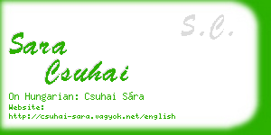 sara csuhai business card